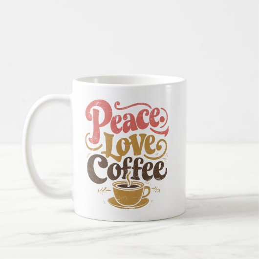 Peace Love Coffee Mugs (Gauche)
