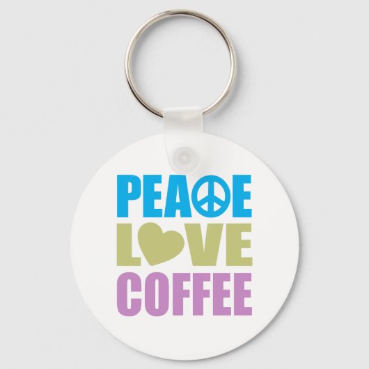 Peace Love Coffee Sleutelhanger (Voorkant)