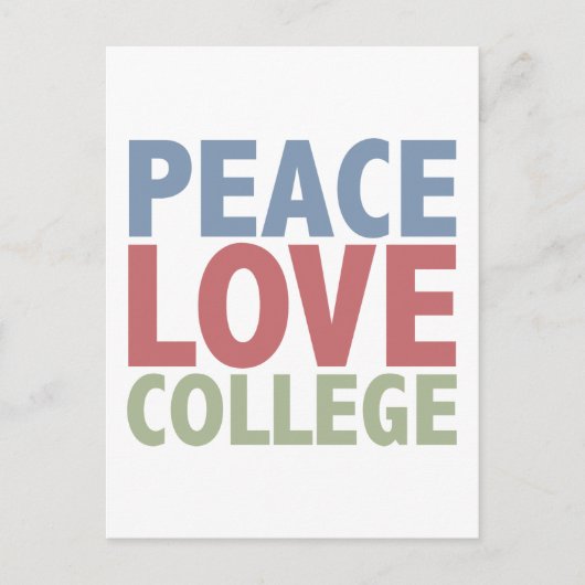 Peace Love College Briefkaart (Voorkant)