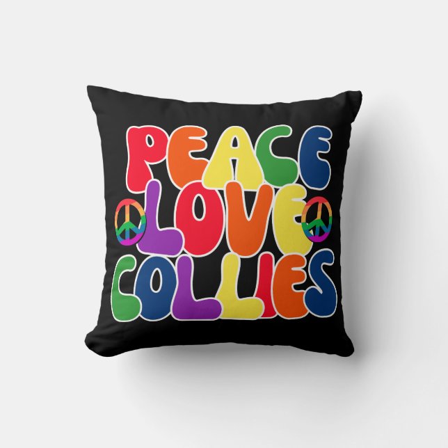 Peace Love Collies Pillow Kussen (Voorkant)