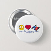 Peace Love Community Theater Ronde Button 5,7 Cm (Voorkant /achterkant)