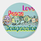 Peace Love Compassion-magneet Magneet (Voorkant)