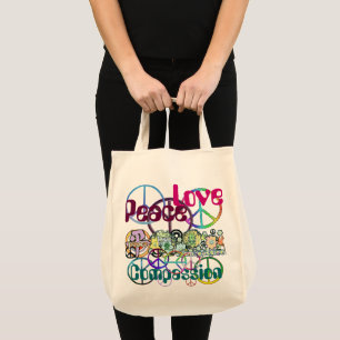 Peace Love Compassion-Tas Tote Bag
