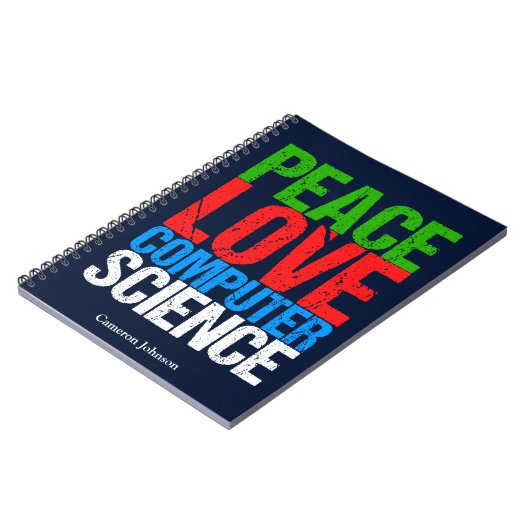 Peace Love Computer Science Custom Programmer Notitieboek (Linkerzijde)