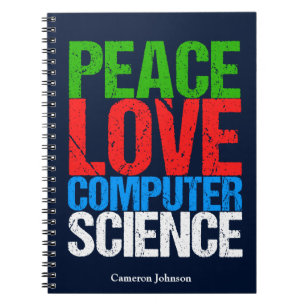 Peace Love Computer Science Custom Scientist Notitieboek