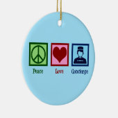 Peace Love Concierge Keramisch Ornament (Rechts)