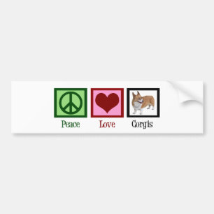 Peace Love Corgi-foto Bumpersticker