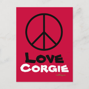 Peace Love Corgie Briefkaart