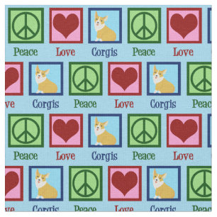 Peace Love Corgis Stof