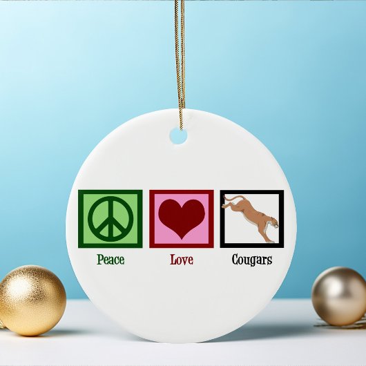 Peace Love Cougars Keramisch Ornament