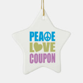 Peace Love Coupon Keramisch Ornament (Rechts)