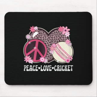 Peace Love Cricket Lover Leopard Print Women Girls Muismat