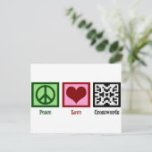 Peace Love Crosswords Briefkaart (Staand voorkant)