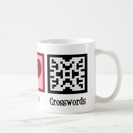 Peace Love Crosswords Koffiemok (Rechts)