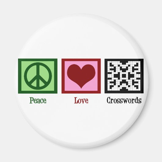 Peace Love Crosswords Magneet (Voorkant)