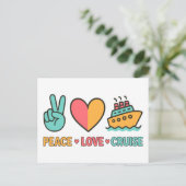 Peace Love Cruise Vakantie Briefkaart (Staand voorkant)