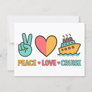 Peace Love Cruise Vakantie Briefkaart