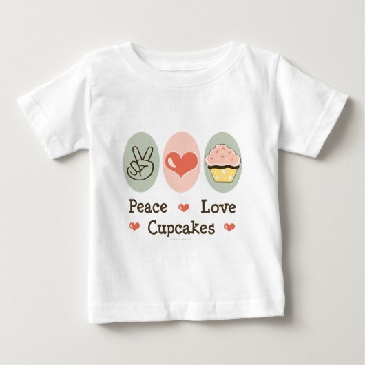 Peace Love Cupcakes Baby Tee Shirt (Voorkant)