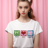 Peace Love Cupcakes Cute Baker Women's