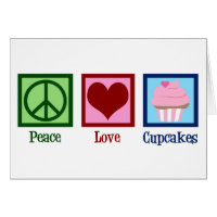 Peace Love Cupcakes Cute Cupcake-kaart