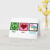 Peace Love Cupcakes Kaart (Gele Bloem)