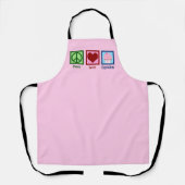 Peace Love Cupcakes  Roze Bakker Schort (Voorkant)