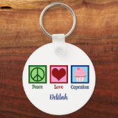 Peace Love Cupcakes Sleutelhanger (Achterkant)