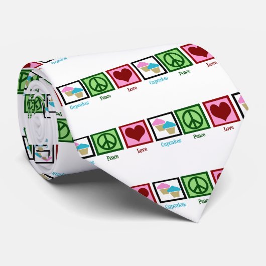 Peace Love Cupcakes Stropdas (Opgerold)
