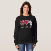 Peace Love Cupid Cute Red Leopard Valentine's Day  Trui (Voorkant volledig)