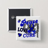 Peace Love Cure 2 Colon Cancer Vierkante Button 5,1 Cm (Voorkant /achterkant)