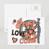 Peace Love Cure 2 Endometrial Cancer Briefkaart (Voorkant / Achterkant)