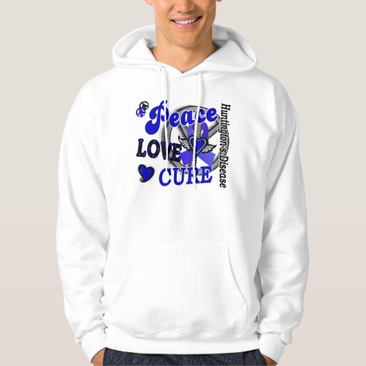 Peace Love Cure 2 Huntington's Disease Hoodie (Voorkant)
