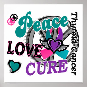 Peace Love Cure 2 Thyroid Cancer Poster