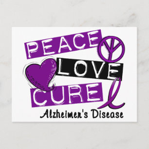 PEACE LOVE CURE ALZHEIMER DISEASE BRIEFKAART