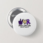 Peace Love Cure Alzheimer's Awareness Ronde Button 5,7 Cm (Voorkant /achterkant)