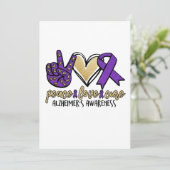 Peace Love Cure Alzheimer's Awareness Save The Date (Staand voorkant)