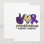 Peace Love Cure Alzheimer's Awareness Save The Date (Voorkant / Achterkant)