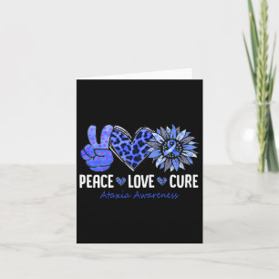 Peace Love Cure Ataxia Awareness Month Blue Sunflo Kaart
