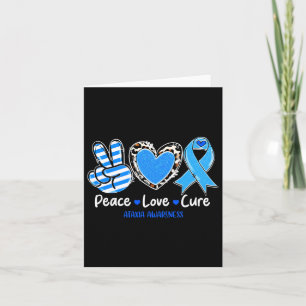 Peace Love Cure Ataxia Awareness Support Gifts 1 Kaart
