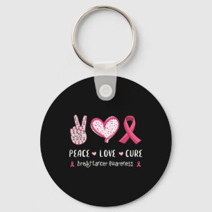 Peace Love Cure Breast Cancer Awareness Women Kind Sleutelhanger