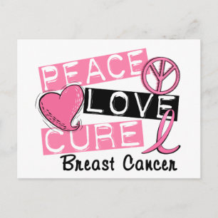 Peace Love Cure Breast Cancer Briefkaart