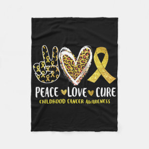 Peace Love Cure Childhood Cancer Awareness Leopart Fleece Deken