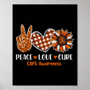 Peace Love Cure Crops Awareness Month Warrior Oran Poster