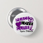 PEACE LOVE CURE CYSTIC FIBROSIS RONDE BUTTON 5,7 CM (Voorkant /achterkant)