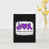 Peace Love Cure Drug Overdose Bewustmaking Paars R Kaart (Gele Bloem)