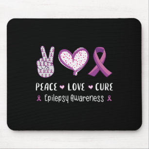 Peace Love Cure Epilepsie Bewustzijn Mannen Vrouwe Muismat