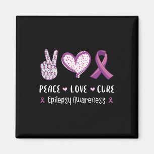 Peace Love cure Epilepsy awareness men women kids Magneet