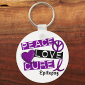 PEACE LOVE CURE EPILEPSY SLEUTELHANGER (Voorkant)