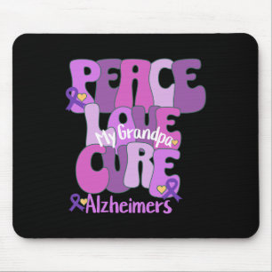Peace Love Cure Heimerheimers Paarse lint einde he Muismat