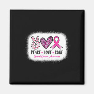 Peace Love Cure Leopard Breast Cancer Awareness Magneet